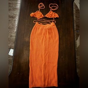 Zara crochet skirt set